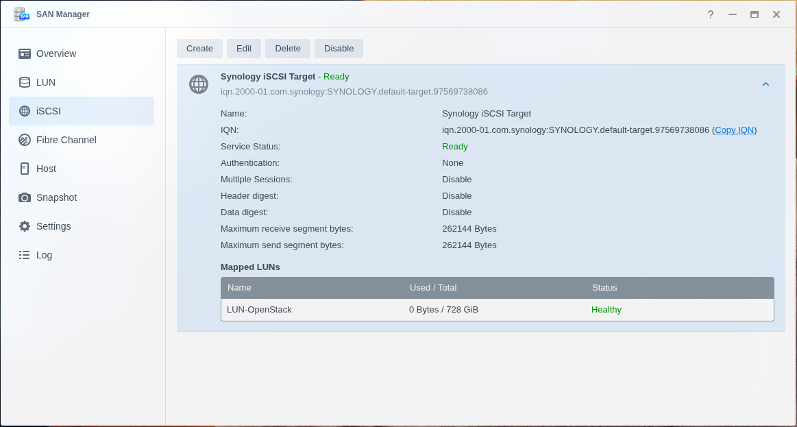 Create iSCSI